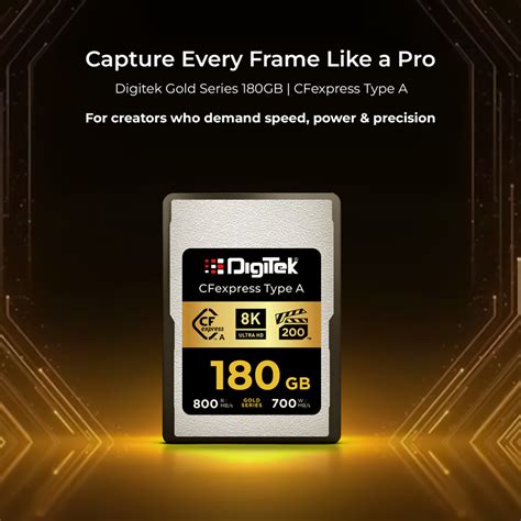 Digitek (DCFA 180GB Gold Series) CFexpress Type A Memory Card – 800MB/
