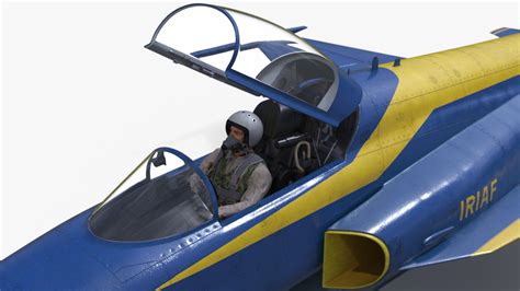 HESA Saeqeh Fighter Jet Blue with Pilot in Flight 3D model | 3D Molier ...