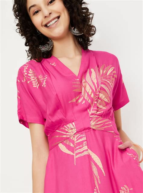 Buy Women Foil Printed A-line Dress Online at just Rs. 999.0 ...