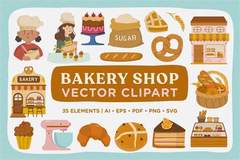 Bakery Shop Vector Clipart Pack Graphic by Telllu · Creative Fabrica