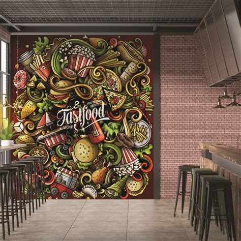 Fast food Restaurant Wallpaper for Walls - Magicdecor®