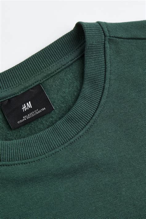 Loose Fit Sweatshirt - Dark green - Men | H&M US