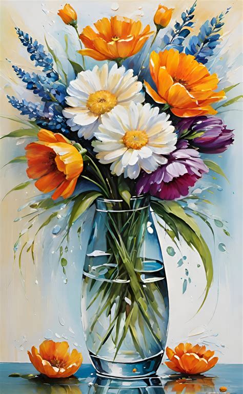 Painting Of Vase Of Flowers