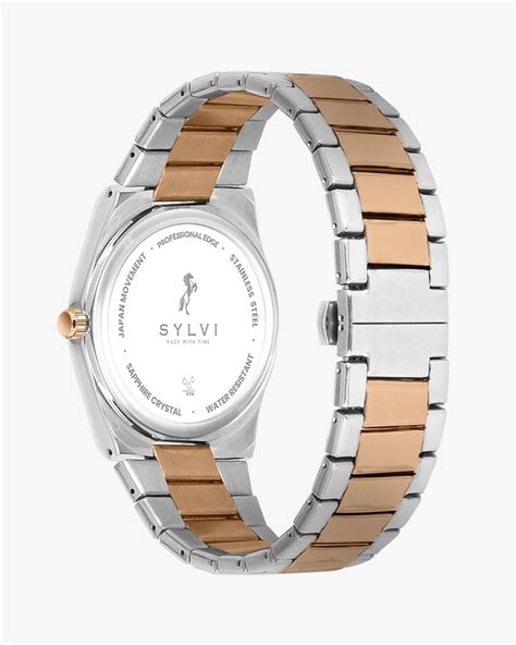 Sylvi Professional Edge White RG Analog Watch