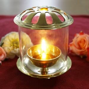 iCraft Akhand Diya with Borosilicate Glass Shade for Home & Temple ...
