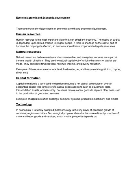 Economic growth and economic development - Human resources Human ...