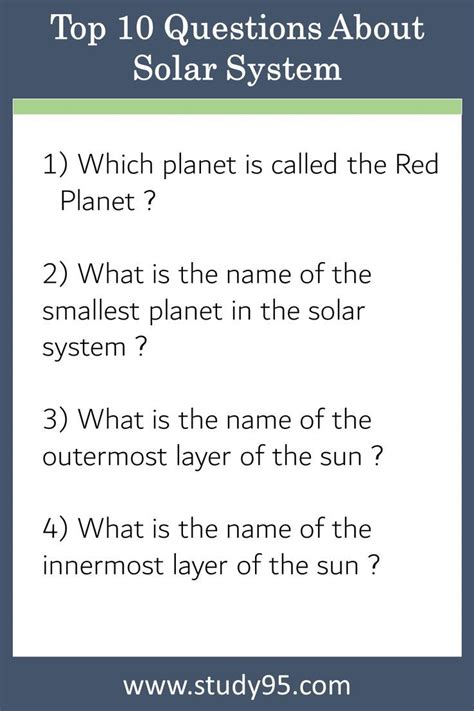 Image result for Solar System Questions