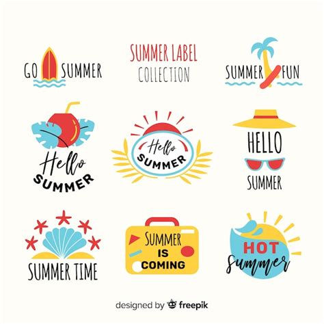 Sommerlabel collectio | Kostenlose Vektor
