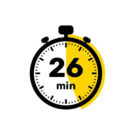 26 Minutes Icon D'horloge Analogique Dessin De Fond Blanc | Vecteur Premium