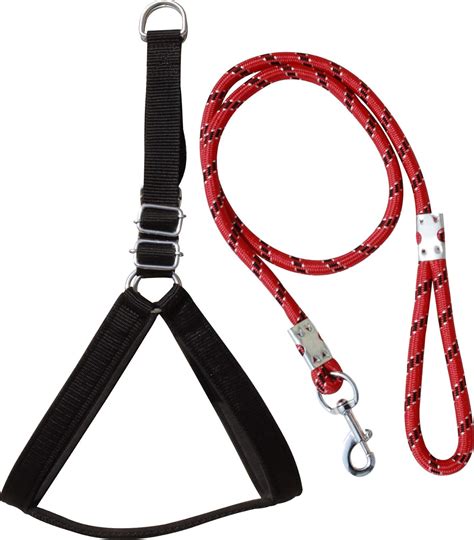 PEDIGONE Dog Belt Combo of Nylon Padded Adjustable Black Dog Harness ...