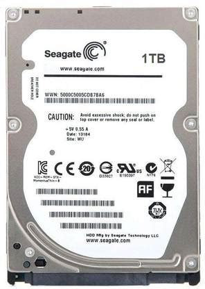 Seagate Sata High Capacity 1 TB Laptop Silver SATA Internal Hard Disk ...
