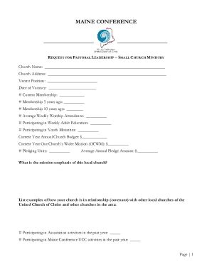 Fillable Online church profile form -CRC Network Fax Email Print ...