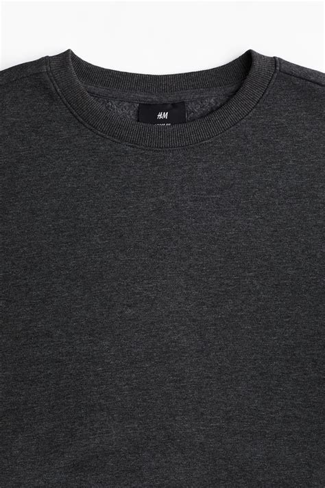 Men’s Black marl Loose Fit Sweatshirt | H&M IN