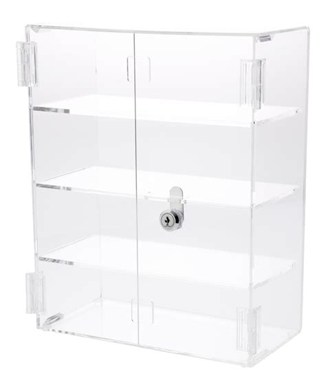 Plymor Clear Acrylic Rectangular Locking Display Case, 3 Shelves | Michaels