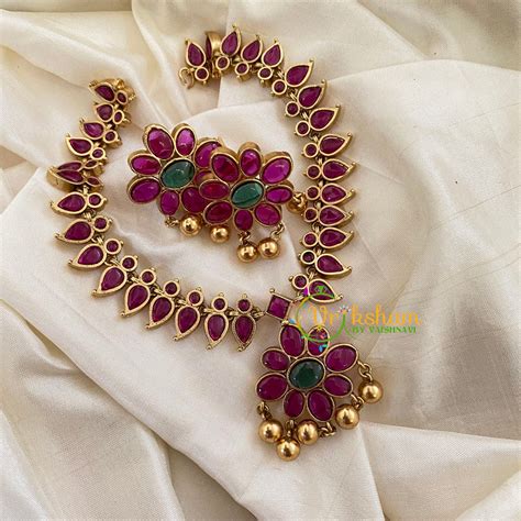 Traditional Kemp Addigai -Red Green-G7264 – vrikshamindia