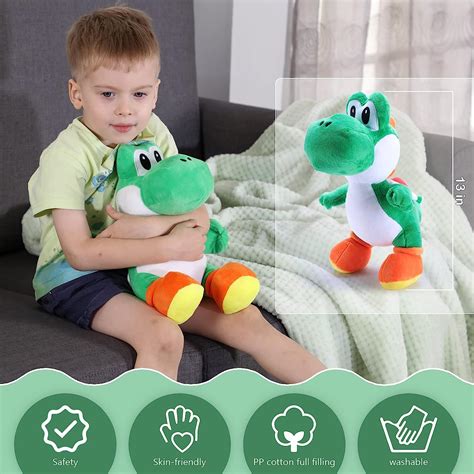Buy EQUASIS Yoshi Plush Toy Super Mario Stuffed Collection, 13”Green ...