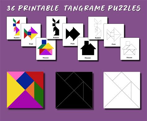 Tangram Puzzles Worksheets - Puzzle Worksheets Printable