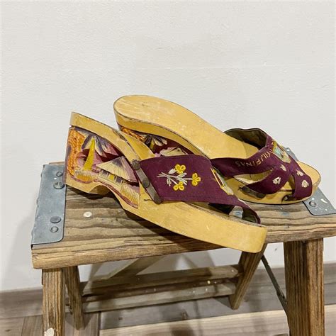 40s Fillipins wood sole sandals【s2】 | LEMON