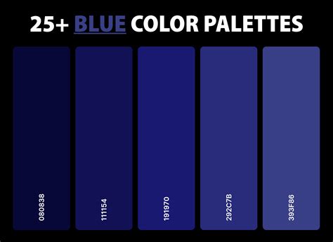 Midnight Blue Color Palette | Blue colour palette, Color palette, Blue ...