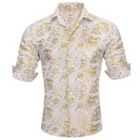 Gold Embroidered Silk Shirt – Long Sleeve