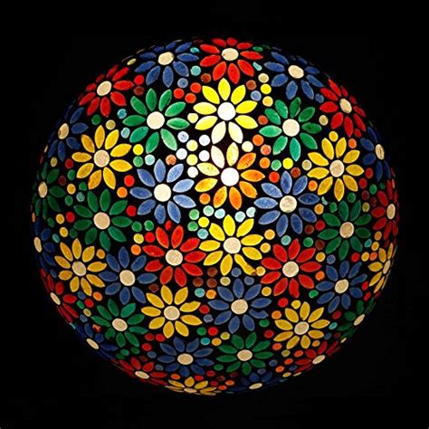 Buy earthenmetal Handcrafted Flower Design Decorated Circular Mosaic ...