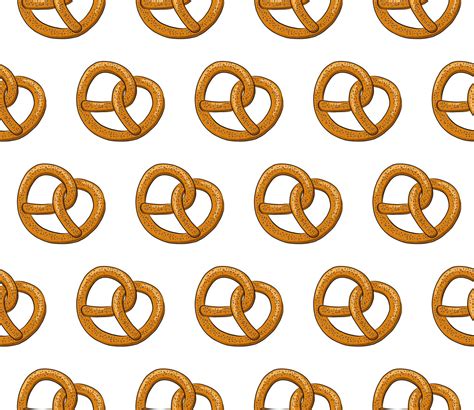 WHITE SEAMLESS VECTOR BACKGROUND WITH DELICIOUS PRETZELS 19046796 ...