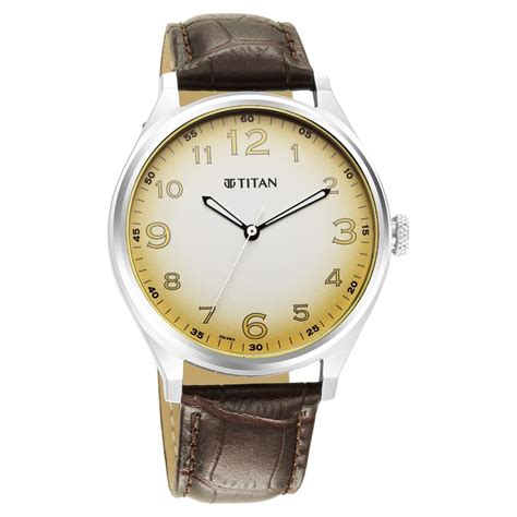 Buy Online Titan Trendsetters Beige Dial Analog Leather Strap watch for ...