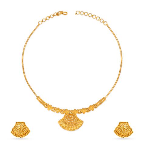 Magnificent Gold Necklace and Earrings Set