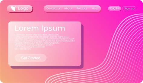 Bright landing page with gradient | Premium Vector