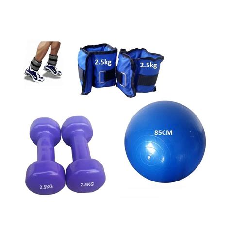 Bučice 2.5kg, tegovi za noge 2.5kg i pilates lopta 85cm - eKupovina.com