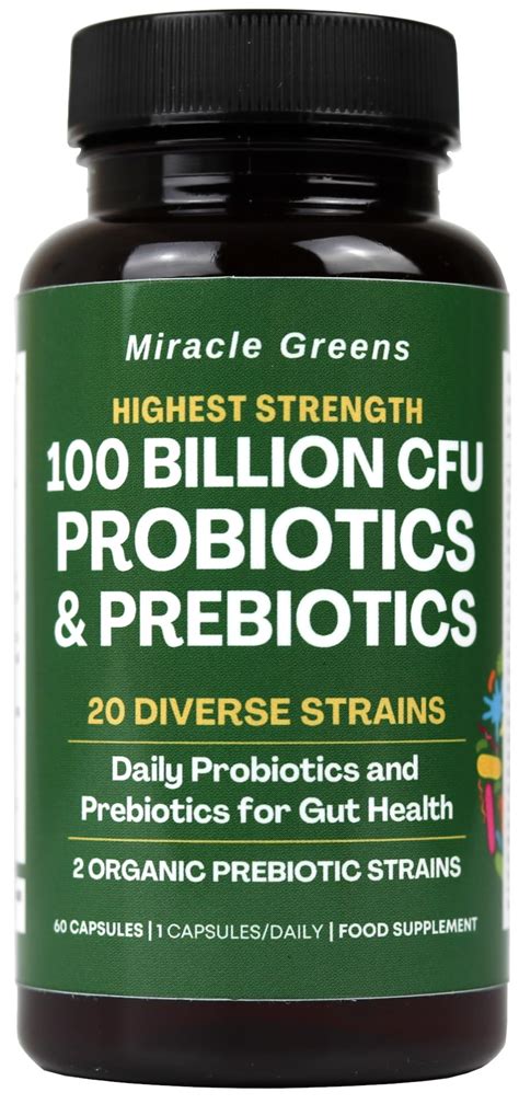 Buy 100 Billion CFU Probiotics - 20 Unique Strains + Prebiotics | Gut ...