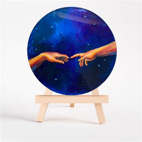 Creation of Adam Acrylic Glass Painting for Indoor Decor, Universe Des ...