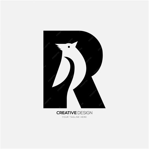 Premium Vector | Letter r with negative space modern owl shape creative abstract monogram logo