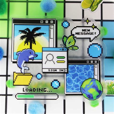 Frutiger Aero Pixel Art Sticker – Prismatash