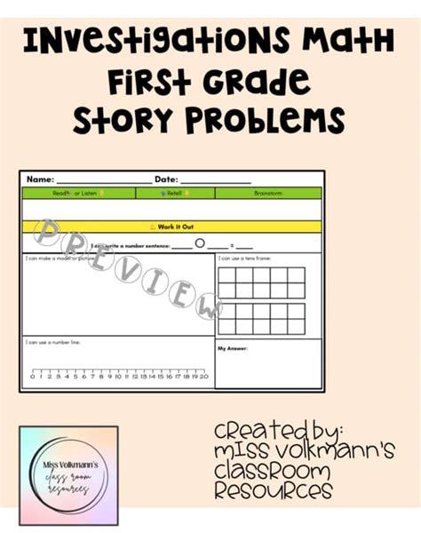 First Grade Math Story Problems 的图像结果