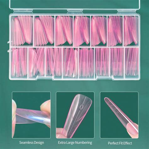 nailpop 150 Peças Formas Francesas Duais para Extensões de Unhas em Gel ...