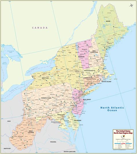 Northeast Region Map Printable