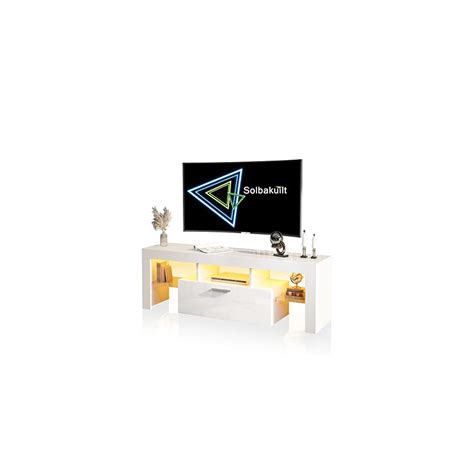 Buy SOLBAKUILT Modern White TV Stand for 32/40/50/55+ Inch TV ...