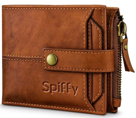 Buy Spiffy Brown Genuine Leather Wallet for Men | RFID Blocking Slim ...