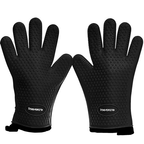 KITCHEN PERFECTION Silicone Smoker Oven Gloves -Extreme Heat Resistant ...