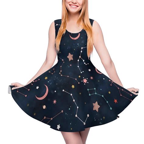 Abstract Starry Night Dress Night Club Dresses Sleeveless Streetwear ...