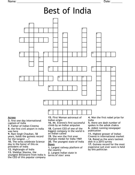 Flatbread Of India Crossword at Jamie Anthony blog
