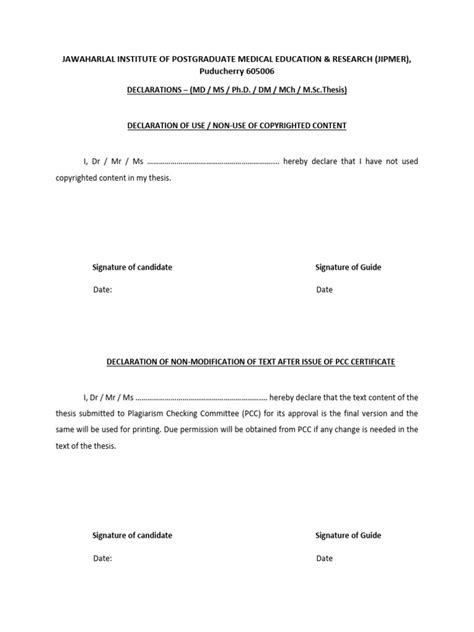 Image result for Chief Declaration Form