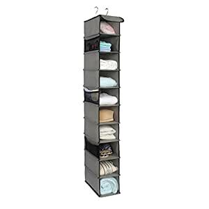 Lanscoe Clothes Storage Box 10 Shelf Hanging Shelves for Closet Cubby ...