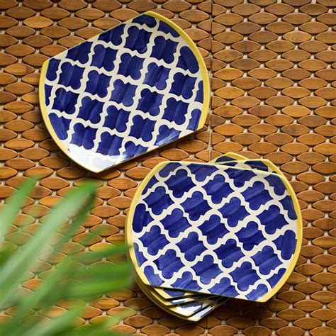 Buy ExclusiveLane 'Moroccan Platter Pair' Ceramic Dinner Plates (Set of ...