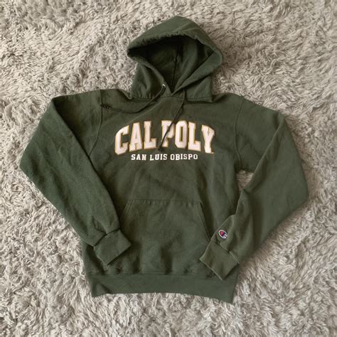 Cal poly bold stitched lettering on hoodie Size... - Depop