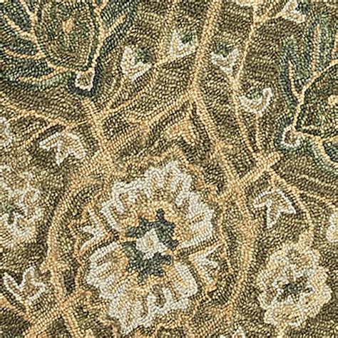 (A496) Honeybloom Victoria Sage Floral Hooked Area Rug, 5x7