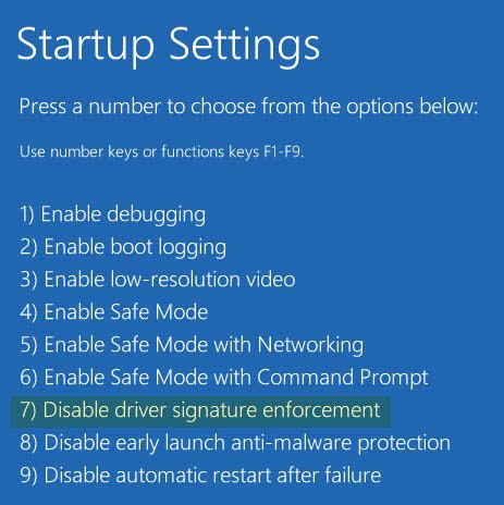 Image result for Windows 1.0 Unsigned Drivers Fail When Secure Boot Re-Enabled