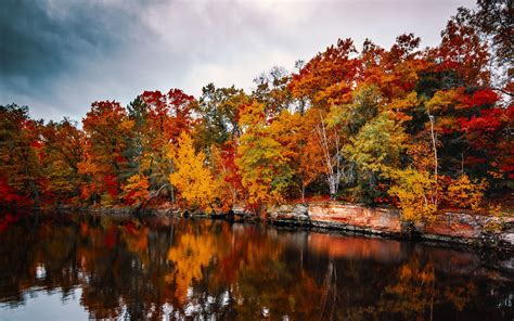 Download wallpaper 1920x1200 trees, autumn, lake, reflection, autumn ...