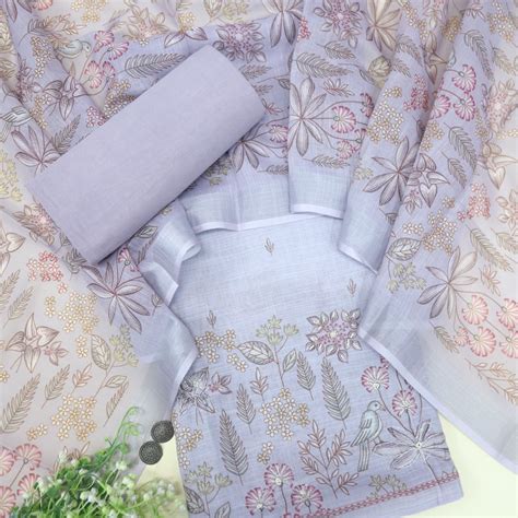 Kudiye Missy Purple Digital Floral Printed Cotton Linen Suit Set ...